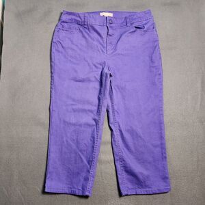 Chico's Women 1 US 8 Purple Mid Rise Straight Leg Capri Jeans